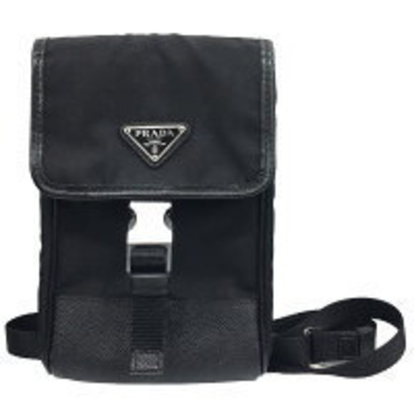 Prada Triangle Shoulder Bag Black - Picture 1 of 7